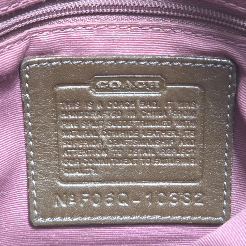 Coach Hampton Brown Suede Buckle Tote Bag F06Q-10332 Brass Y2k Minimalist Preppy - Picture 5 of 8